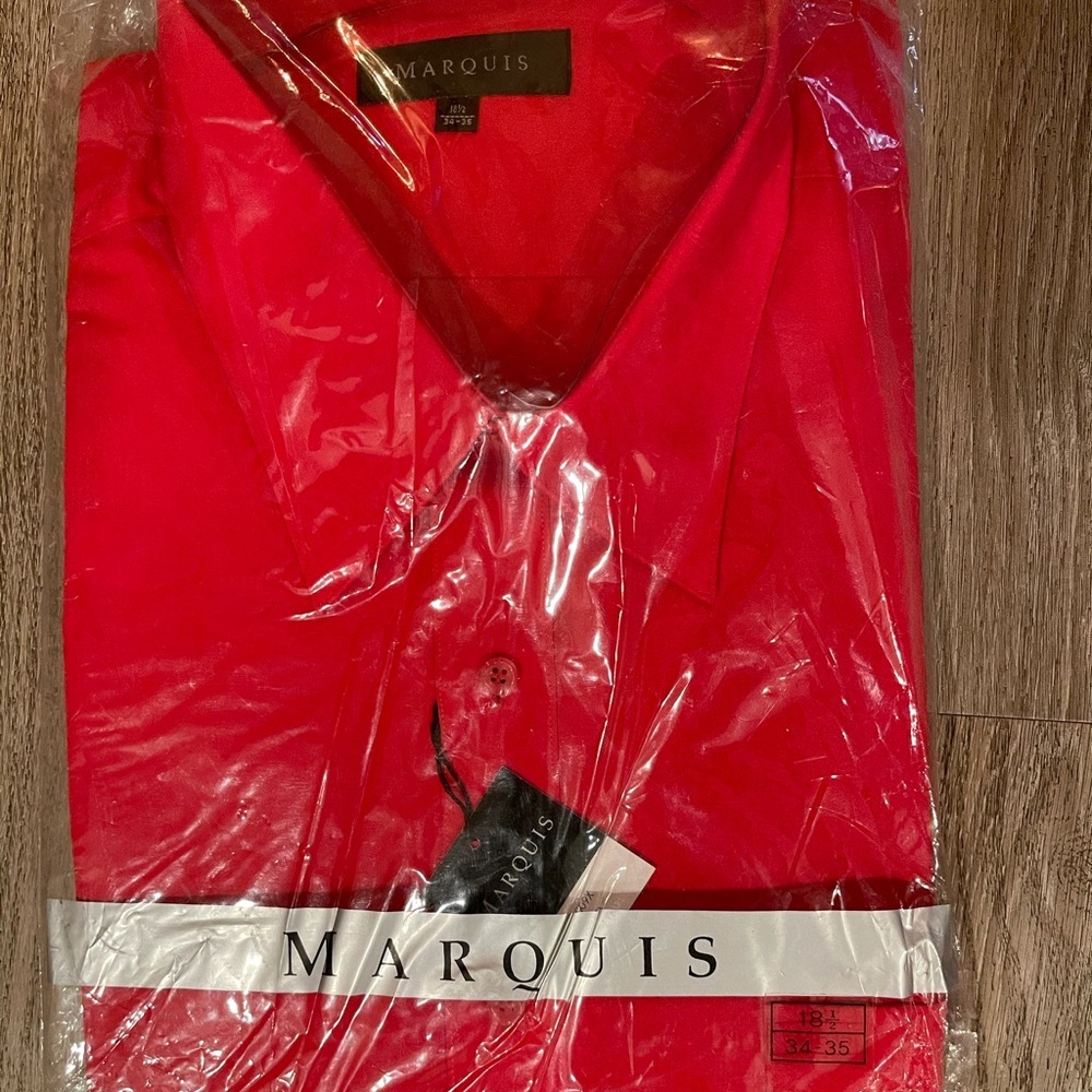 Men red shirt long sleeve 19 1/2 34-35